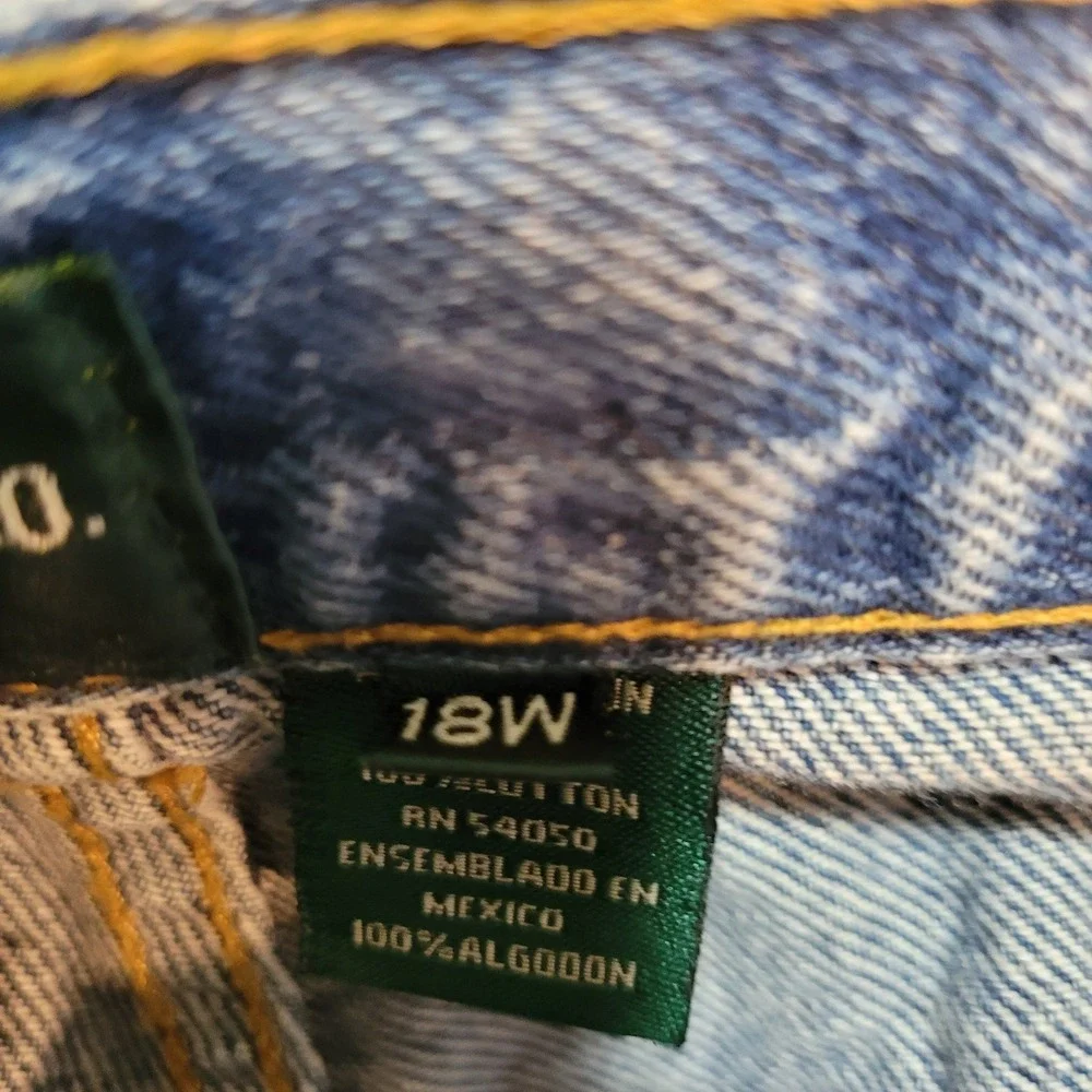 Lauren Jeans Co Ralph‎ Lauren Jeans Women 18W Blue High Rise Straight Leg Denim